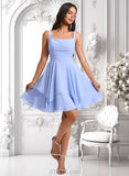 Alejandra A-line Scoop Short Chiffon Homecoming Dress With Pleated JLP0025654