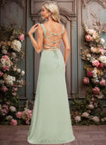 Anna Trumpet/Mermaid Square Floor-Length Chiffon Bridesmaid Dress JLP0025808