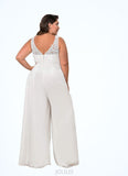 Eliza Lace Chiffon Jumpsuit Diamond White SJSP0020035