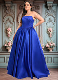 Mary Ball-Gown/Princess Straight Floor-Length Satin Prom Dresses JLP0025831