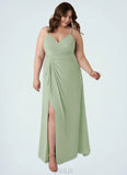 Holly A-Line Pleated Chiffon Floor-Length Dress SJSP0019601