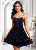 Mireya A-line Sweetheart Short Sequin Homecoming Dress JLP0025649