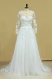 Hot Long Sleeves Wedding Dresses Scoop Tulle With Applique