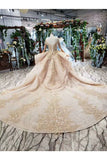 Ball Gown Wedding Dresses V Neck Cap Sleeves Top Quality Appliques Tulle Beading