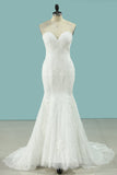 Mermaid Sweetheart Wedding Dresses Lace With Applique Court Train Detachable