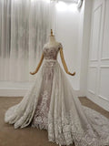 Princess Ball Gown Round Neck Beads Appliques Quinceanera Dresses, Formal SJS20483