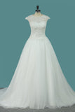 Wedding Dresses Scoop A Line Organza With Applique And Beads