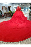 Ball Gown Wedding Dresses High Neck Aline Top Quality Appliques Tulle Beading