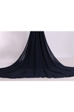 V-Neck Prom Dress A-Line With Ruffles Court Train Chiffon