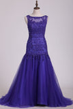 Prom Dresses Scoop Mermaid/Trumpet With Beading Sweep Train