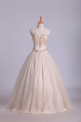 Two-Tone Sweetheart Quinceanera Dresses Ball Gown With Beads Floor-Length