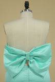 Prom Dresses Strapless Mermaid Satin With Bow Knot Plus Size