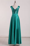 Sheath Bridesmaid Dresses V Neck Sequins Floor Length Detachable