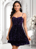 Mireya A-line Sweetheart Short Sequin Homecoming Dress JLP0025649