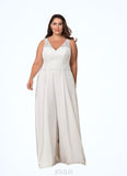 Eliza Lace Chiffon Jumpsuit Diamond White SJSP0020035