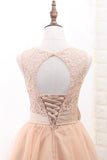 Tulle & Lace Homecoming Dresses Scoop A Line With Sash