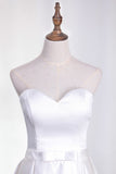 Satin Wedding Dresses Sweetheart A Line With Sash