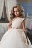 Flower Girl Dresses Ball Gown Scoop Tulle With Applique