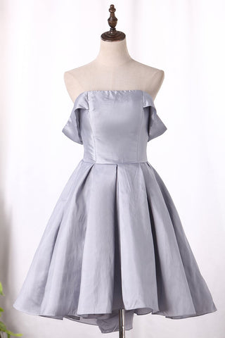 A Line Off The Shoulder Taffeta Cocktail Dresses Asymmetrical