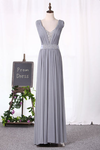 Evening Dresses A Line V Neck With Ruffles And Sash Floor Length Tulle