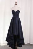 Sweetheart A Line Evening Dresses Satin With Ruffles Asymmetrical