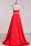 New Arrival Halter A Line Evening Dresses Satin Sweep SJSPXRSZSBM