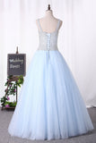 Scoop Ball Gown Beaded Bodice Quinceanera Dresses Tulle