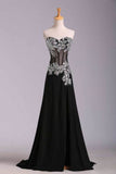 Prom Dresses Mermaid/Trumpet Black Sweetheart Chiffon With Rhinestone