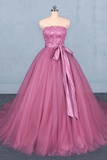 Princess Ball Gown Strapless Wedding Dresses With Lace, Quinceanera Dresses