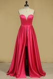 Sweetheart Sheath Prom Dresses Satin Zipper Up