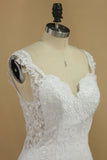 Wedding Dresses Mermaid Straps Lace With Applique Sweep Train