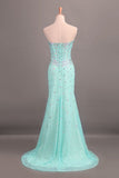 Sweetheart Sheath/Column Prom Dress Lace With Rhinestone