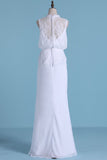 Wedding Dresses Scoop Mermaid Chiffon & Lace With Sash