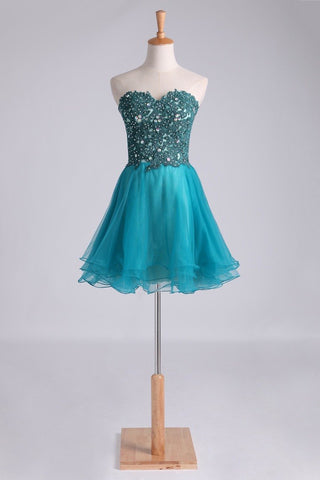 Homecoming Dress Sweetheart A Line With Applique And Beads