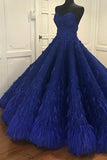 Princess Ball Gown Royal Blue Sweetheart Beads Sweet 16 Quinceanera Dresses SJS15588