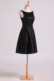 Black Bateau Open Back Evening Dresses Satin With Sash