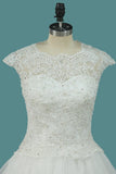 Wedding Dresses Scoop A Line Organza With Applique And Beads