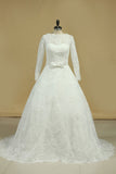 Latest Style Wedding Dresses Scoop A-Line Chapel Train