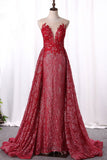 Scoop Lace Prom Dresses Mermaid/Trumpet With Applique Detachable