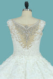 Bateau Top Quality Lace Ball Gown Wedding Dresses Court Train