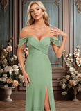 Jasmine Trumpet/Mermaid Off the Shoulder V-Neck Floor-Length Chiffon Bridesmaid Dress JLP0025810