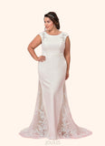 Mandy Mermaid Lace Satin Chapel Train Dress SJSP0020099