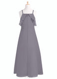 Kaia A-Line Off the Shoulder Chiffon Floor-Length Junior Bridesmaid Dress SJSP0020001