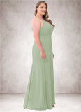 Nina Mermaid Ruched Chiffon Floor-Length Dress SJSP0019779