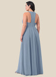 Jazlyn A-Line Chiffon Floor-Length Dress SJSP0019640