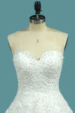 Sweetheart Wedding Dresses A Line Tulle With Applique Sweep Train