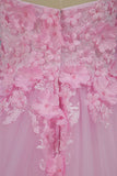 Sweetheart A Line Tulle Wedding Dresses With Sash And Handmade Flower