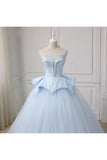 Sweetheart Ball Gown Beading Tulle Prom Dress Court Train Quinceanera SJSP5FLTMDC