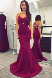 Hot Spandex Spaghetti Straps Prom Dresses Mermaid Zipper Up