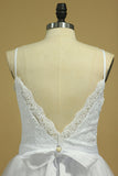 Wedding Dresses Spaghetti Straps Tulle With Applique And SJSPFGDEMAQ